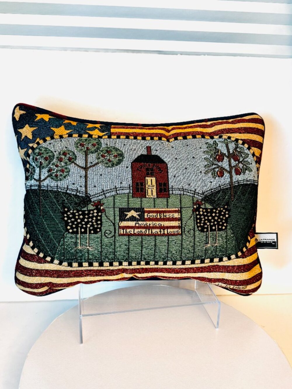 La France Home Pillow 12x16" God Bless America Susan Touts-Kline